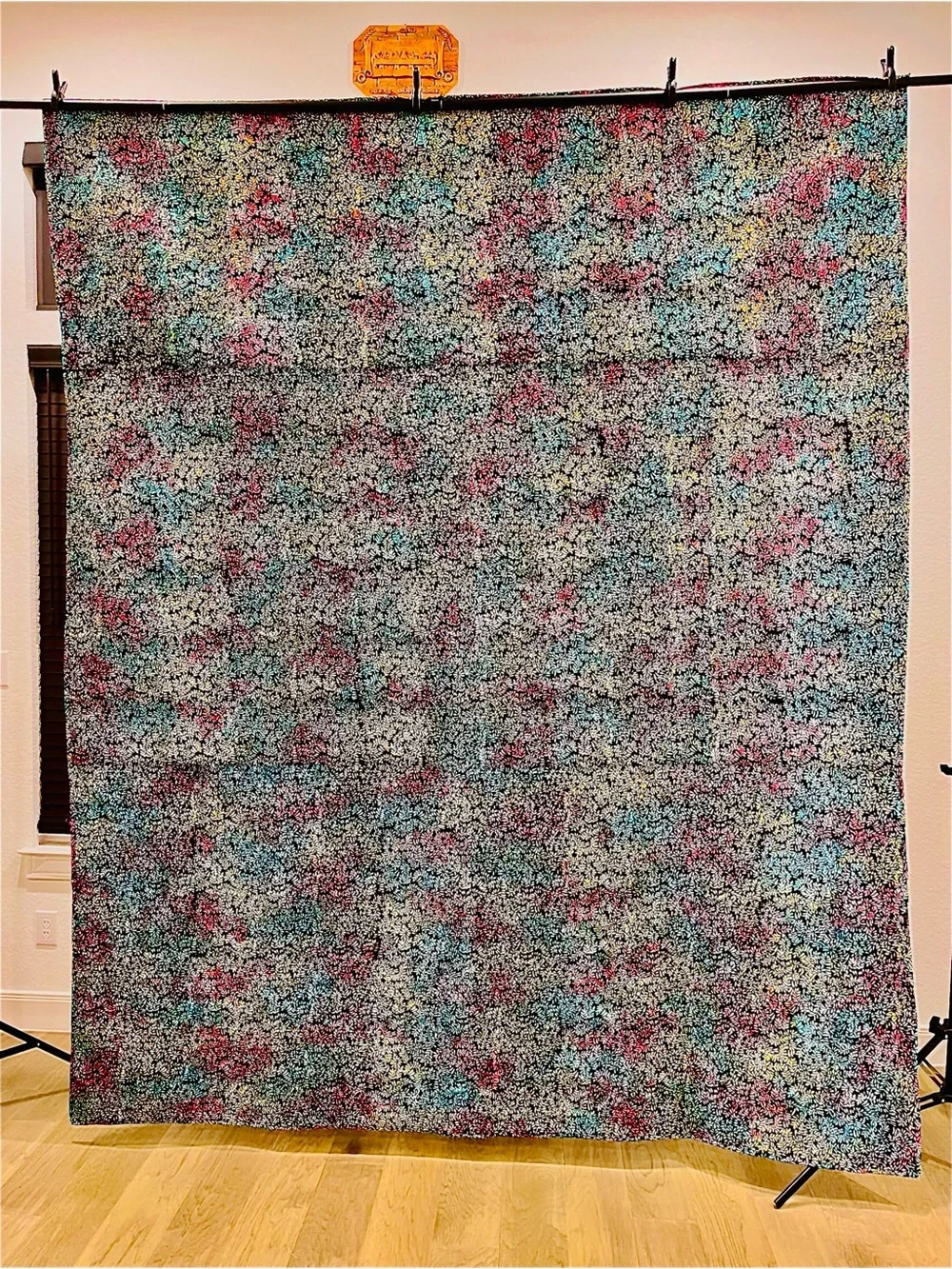 Handmade Multicolor Patchwork Quilt Bedspread - Vibrant Batik Rainbow Design